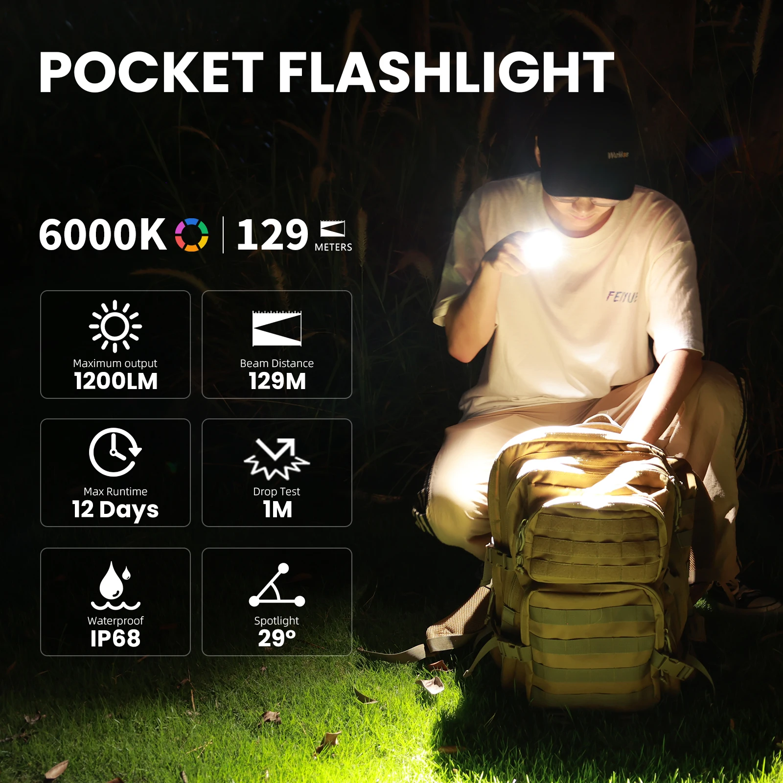 Wurkkos HD10 faro recargable 14500 IP68 EDC 1200Lm 3*90 LED CRI + 3 * RGB Aux LED Anduril 2,0 pesca Camping antorcha