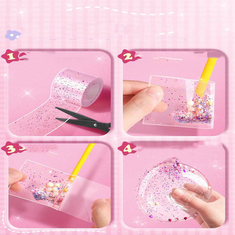 Pet nano cola diy bolha de sopro nano fita nano cola dupla face nano fita pegajosa bola fita diy artesanato fita brinquedos crianças