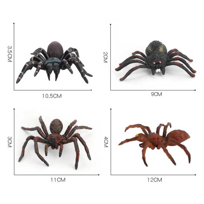 จําลองสัตว์ 10 ซม.ขนาดใหญ่แมงมุมปลอม Tarantula แมงมุมสีดําสนุกฮาโลวีน Prank สยองขวัญ Props เด็กของเล่นแปลกใหม่