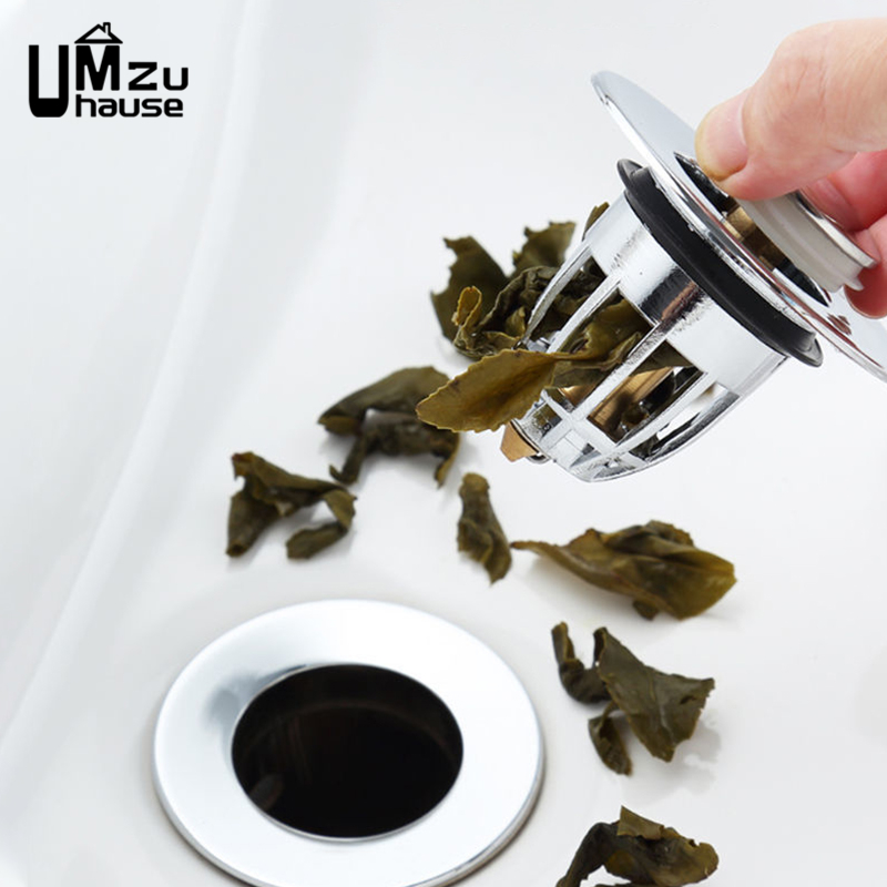 Universal Bathtub Filter Drain Hair Catcher Bathroom Sink Stopper Washbasin Strainer Anti Clog Pop Up Drainer Plating Brass Plug
