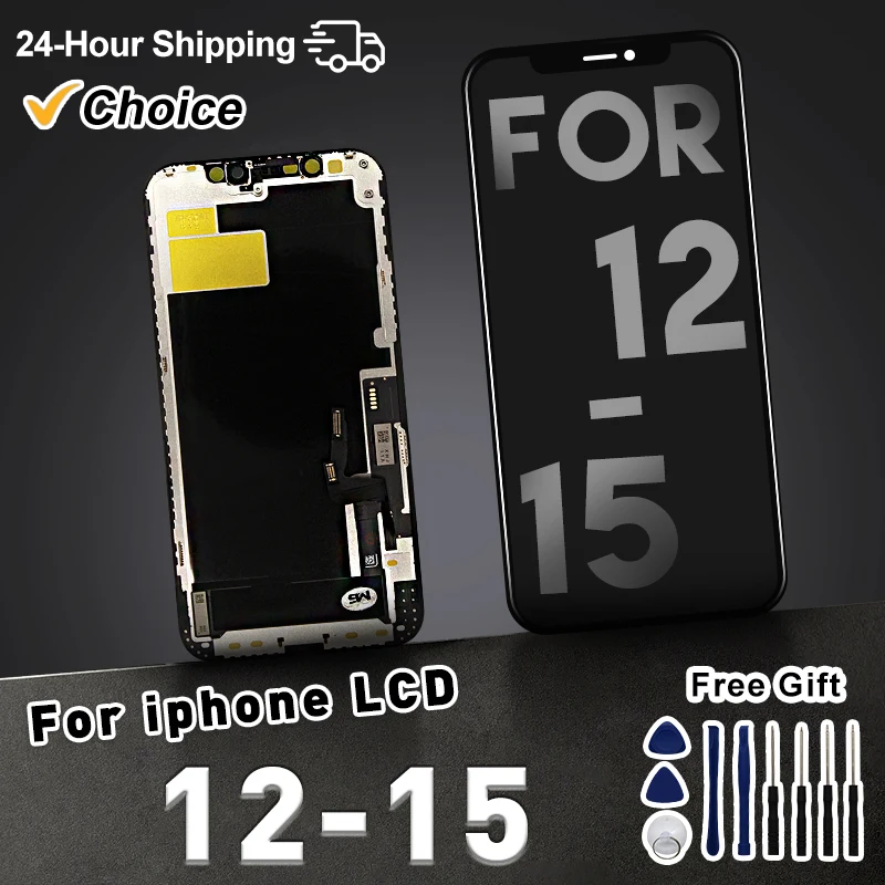 Aaa oled für iphone 12 mini 12 pro max 13 pro max display 3d touchscreen digitalis ierer für 14 plus 15 lcd ersatzteile