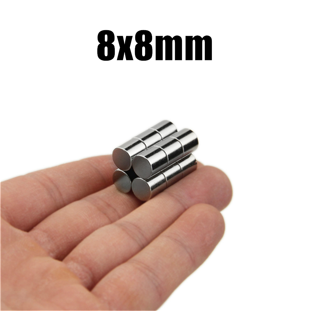 Dia 8mm 8x1 8x2 8x3 8x4 8x5 8x6 8x8 8x10 8x15 8x20mm aimants Super forts NdFeB néodyme mince petit disque aimant Permanent N35