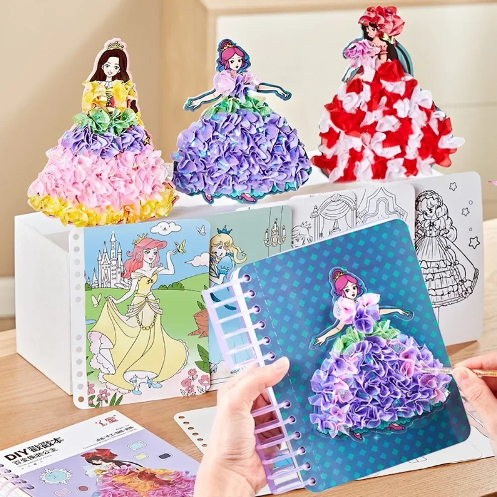 Nova pintura diy adesivo criança artesanato brinquedos crianças arte meninas desenho cutucando princesa artesanal brinquedos educativos presente das crianças