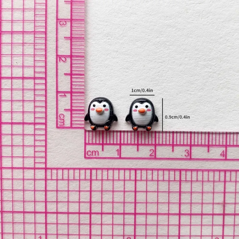 100 個かわいい 9 ミリメートル樹脂ミニペンギンシリーズフラットバック石置物 DIY ウェディングスクラップブックアクセサリー