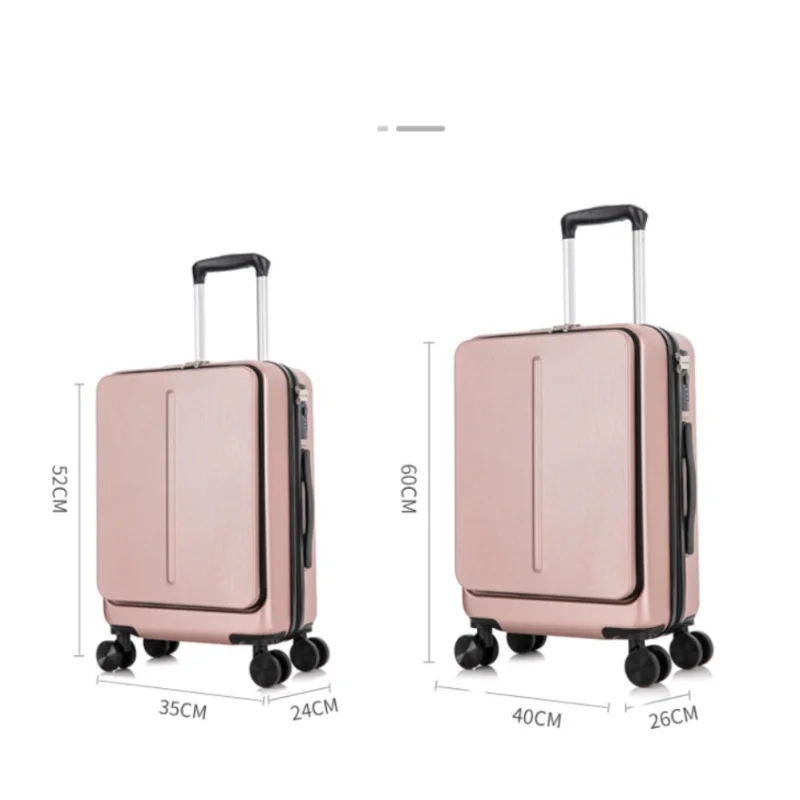 กระเป๋าเดินทางการเดินทางธุรกิจขนาด20 "24" นิ้วกระเป๋าเดินทางแบบลากพร้อมกระเป๋าใส่แล็ปท็อปกระเป๋าล้อลากรถเข็นล้อเลื่อนอเนกประสงค์