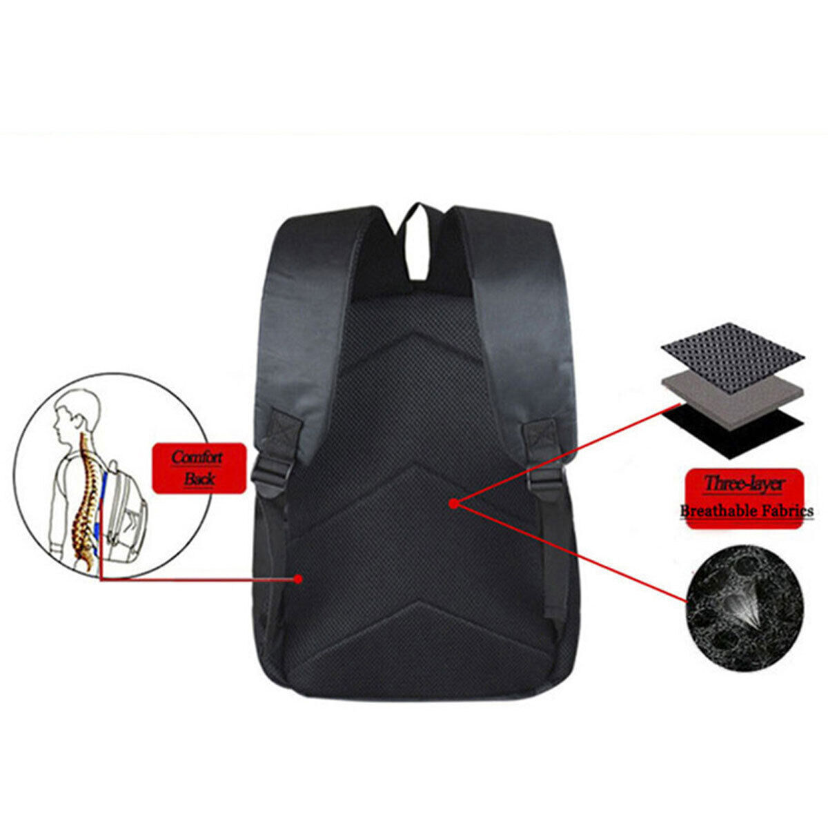 New CR7 Ronaldo Backpack Student School Travel Shoulders Bag Rucack Gift~