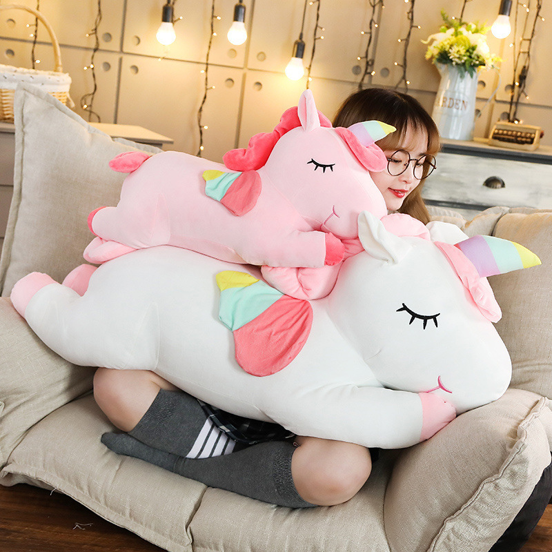25/35 センチメートルかわいい巨大なユニコーンぬいぐるみソフトぬいぐるみユニコーンソフト人形動物馬のおもちゃ子供のための女の子枕誕生日プレゼント