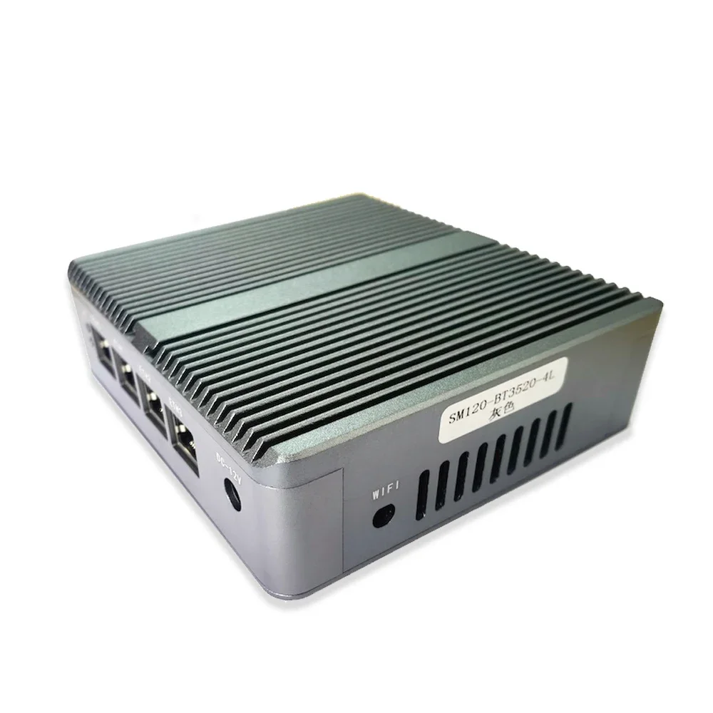 Мини-роутер CPU E3825 Pfense, 4*1000M NIC I211 Lan, Поддержка HDD SSD Linux ,HD VGA двойной дисплей, безвентиляторный настольный компьютер