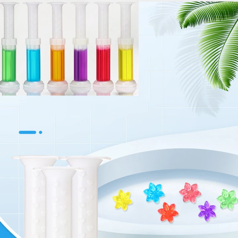 1PC トイレクリーナージェルフレッシュフラワートイレジェルスタンプは水垢や汚れを停止し、芳香芳香消臭クリーン