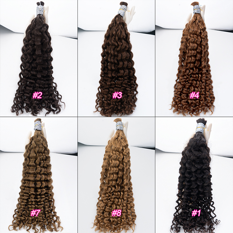 12A brut en vrac cheveux humains vague profonde pour tressage vague profonde birman bouclés sans trame brésilien Remy Extensions de cheveux paquets 100 grammes