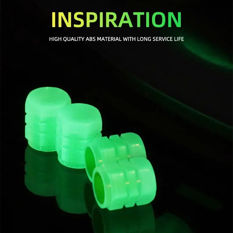 8PCS Valvola luminosa Moto Bicicletta Bici Ruota per auto Coprimozzo per pneumatici Fluorescente Notte GlowingLuminous Tappi stelo valvola Decor