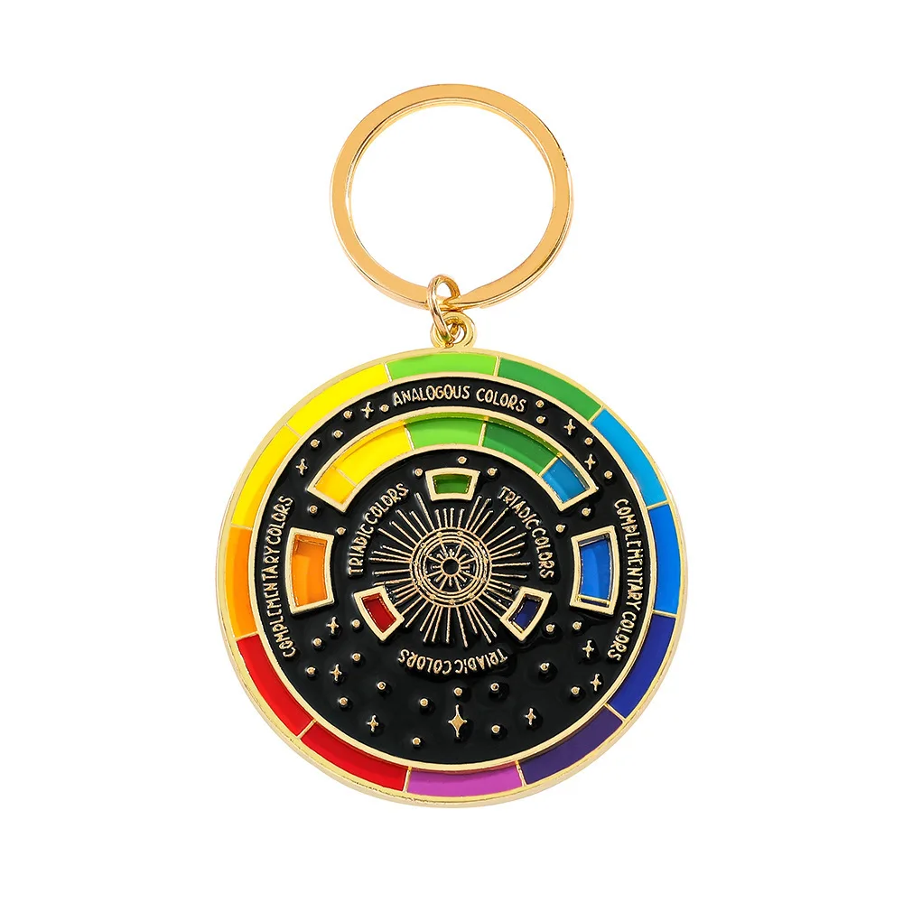 1PC Save Your Color Matching Challenge Rainbow Color Wheel Legering sleutelhanger sieraden, de beste keuze voor dagelijks gebruik en cadeau geven