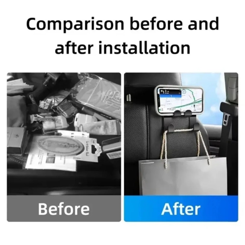 4 STUKS Auto Achterbank Haak Auto Achterbank Haak Autostoel Haak Opknoping Opslag Telefoon Stand Achterbank Telefoon Hoofdsteun Beugel