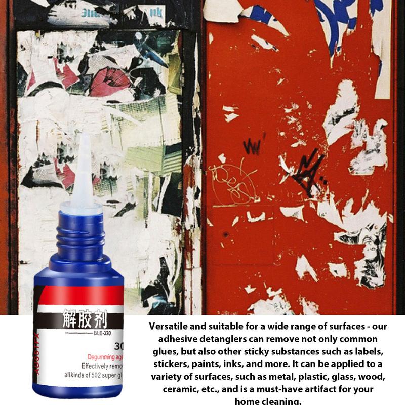 Botella despegadora de pegamento líquido de resina, limpiador de pegamento, herramienta de limpieza, 30ml