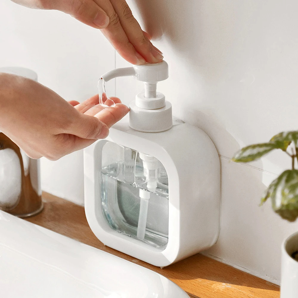 1pc garrafa dispensadora de sabão transparente de grande capacidade com bomba de imprensa para cozinha banheiro viagem