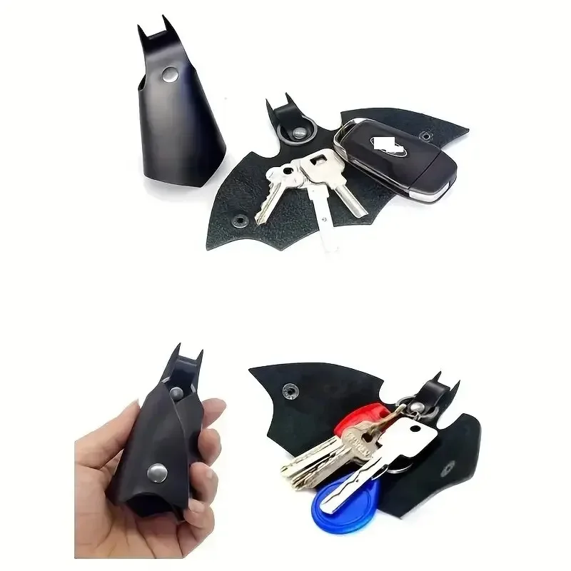1pc 키 체인 펜던트 PU 가죽 자동차 키 수호자 가정용 안티-분실 허리 교수형 키 가방 아버지의 날 선물, 남자 친구 선물
