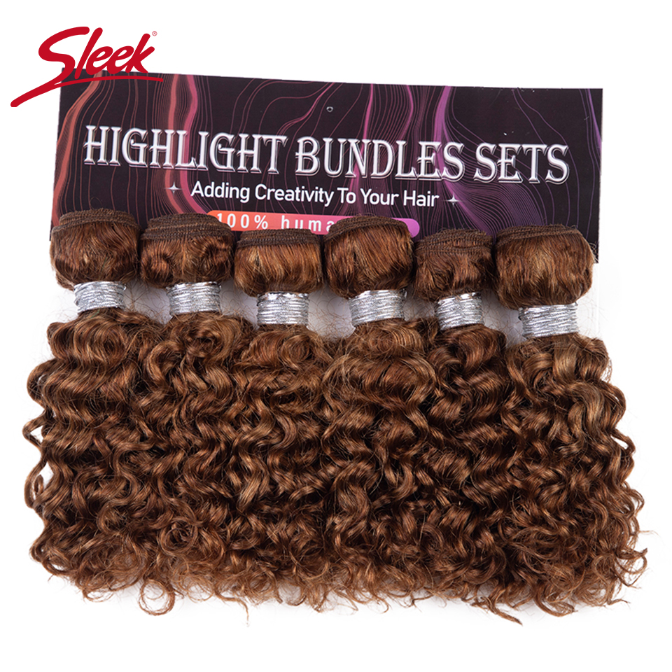 Elegante brasileño rizado rojo 99J Rubio 27/30 Color jengibre F4/30 cabello humano Remy Natural 6 oferta de extensiones 190 gramos por lote