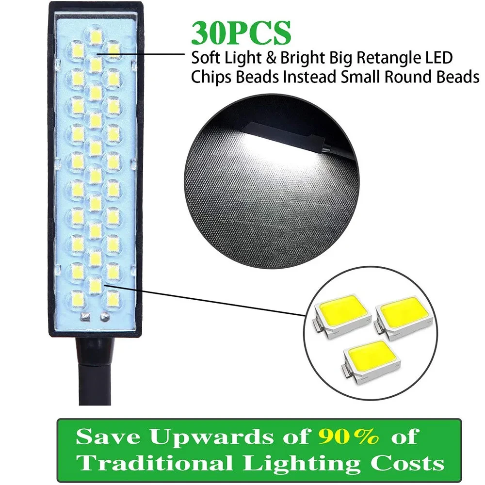 Dimmable 30 LEDs Sewing Machine Light Industrial Lighting Multi-functional Flexible Work Lamp With Magnet for Drill Press Lathe