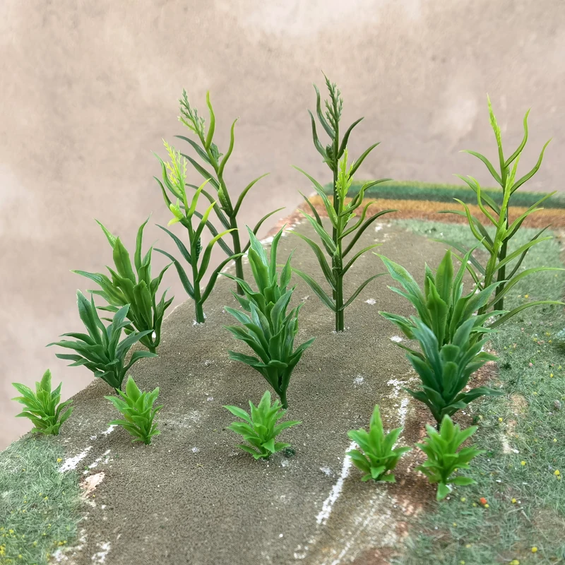 10 ชิ้น Miniature จําลองข้าวโพดต้นกล้าข้าวโพดฟาง micro ภูมิทัศน์ตกแต่งพืชสีเขียวรุ่น scale รถไฟรถไฟรูปแบบ