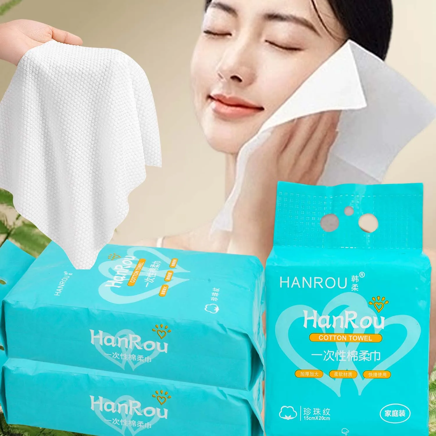 Toalla facial desechable de 20/120 Uds., toallas de limpieza Facial colgantes para el baño en el hogar, papel desmaquillante extraible suave