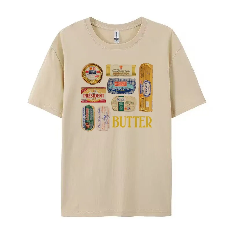 女性 90 年代レトロバターグラフィック Tシャツおかしいバター恋人 Tシャツかわいいグルメ Tシャツユニセックスヴィンテージグランジ美的服