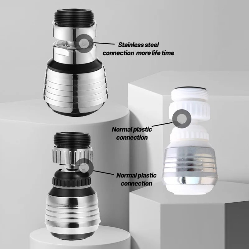 ZhangJi 360-градусный аэратор для кухонного смесителя, 2 режима, регулируемый фильтр для воды, диффузор, экономия воды, насадка, разъем для крана, душ