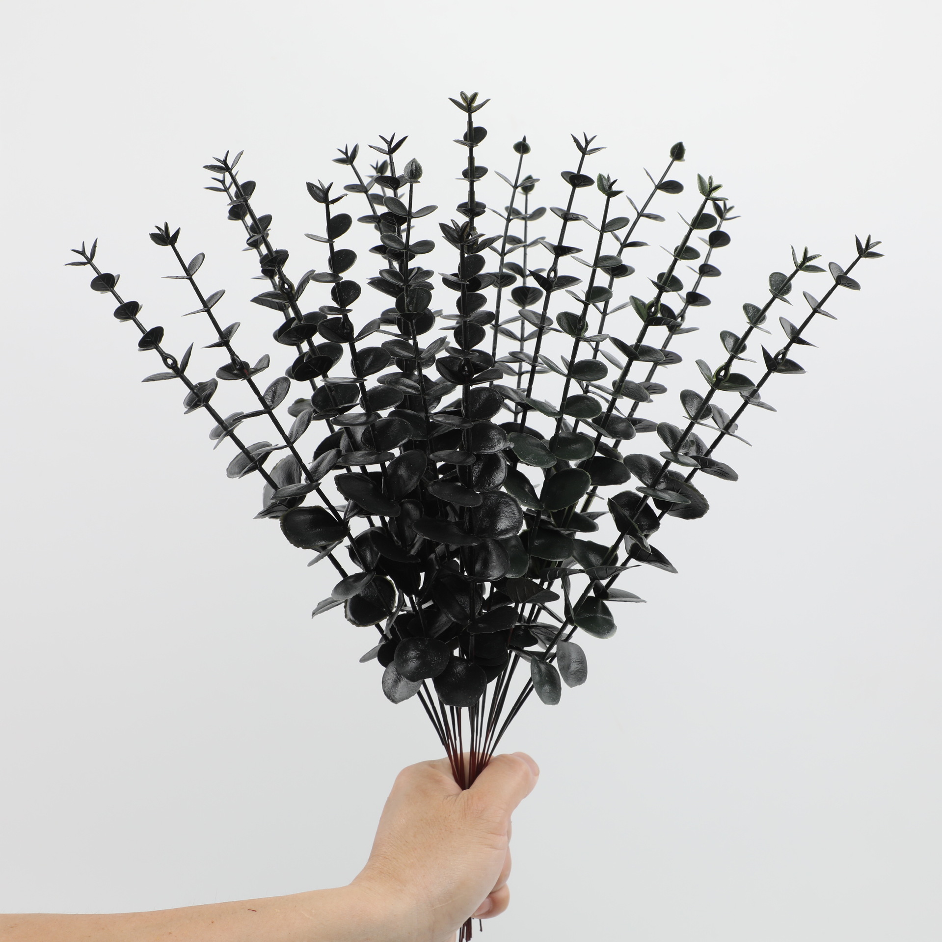 Simulação de flor artificial ouro eucalipto extra grande flor seca flor de plástico casa prop decoração de planta verde