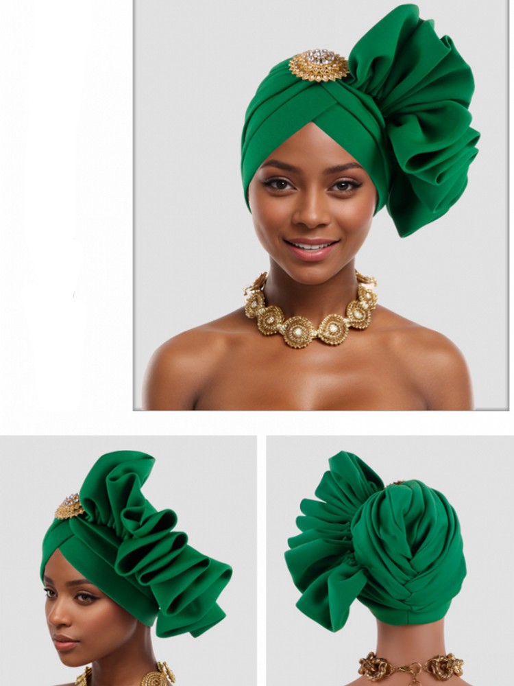 아프리카 레이디 헤드 랩 여성용 매듭 터번 모자 나이지리아 원시 실크 Autogele Headtie 파티 모자를 쓰고 있죠 웨딩 자동 Geles Turbante
