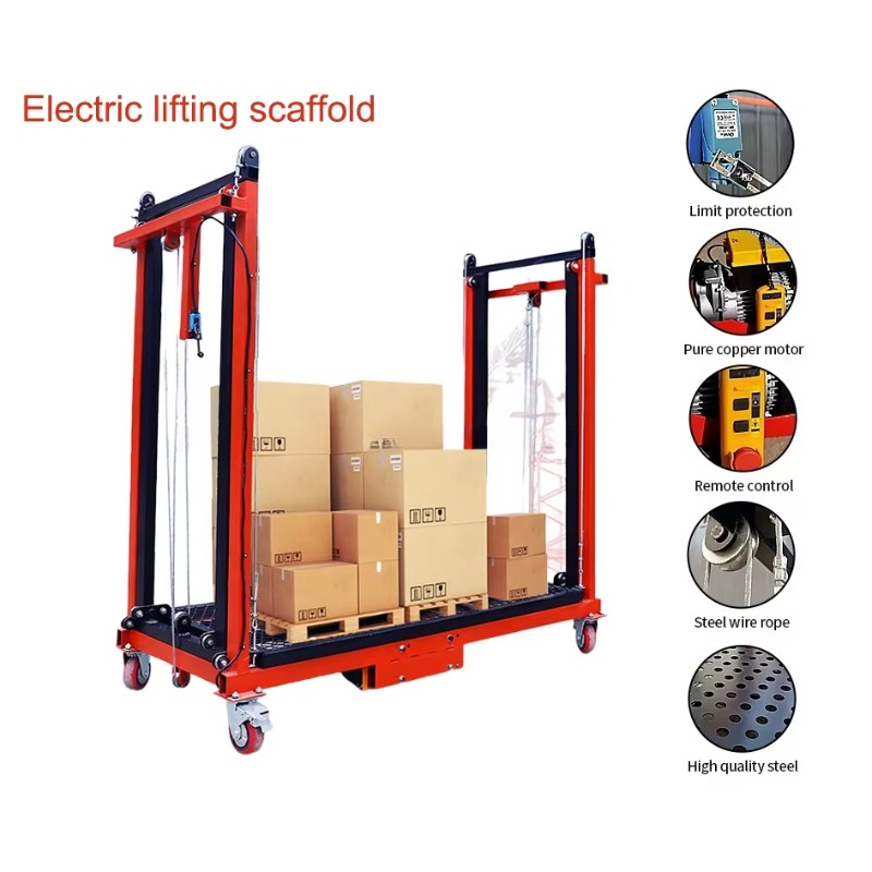 Elevador de andamio plegable eléctrico Plataforma elevadora móvil de 1,5-12 metros con ruedas portátil y adecuada para construcción.
