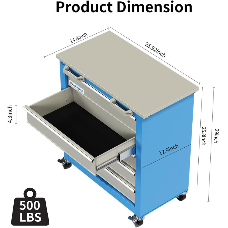AIRAJ 도구 캐비닛 도구 카트 세트 후크 및 서랍 및 바퀴가있는 차고 주최자 트롤리 녹 방지 내구성 부품 상자 보관 도구
