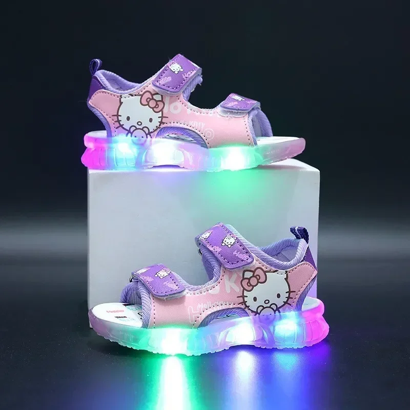 2024 frühling sommer neue sandalen schuhe weiche sohle mädchen kinder baby blinkende kleine mädchen nette prinzessin mode
