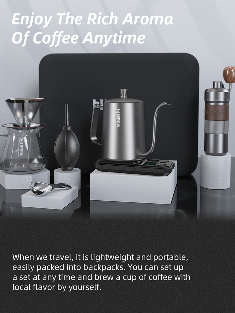HiBREW Кофейные чайники Ручная кофемолка Кофеварка Набор из 8 предметов