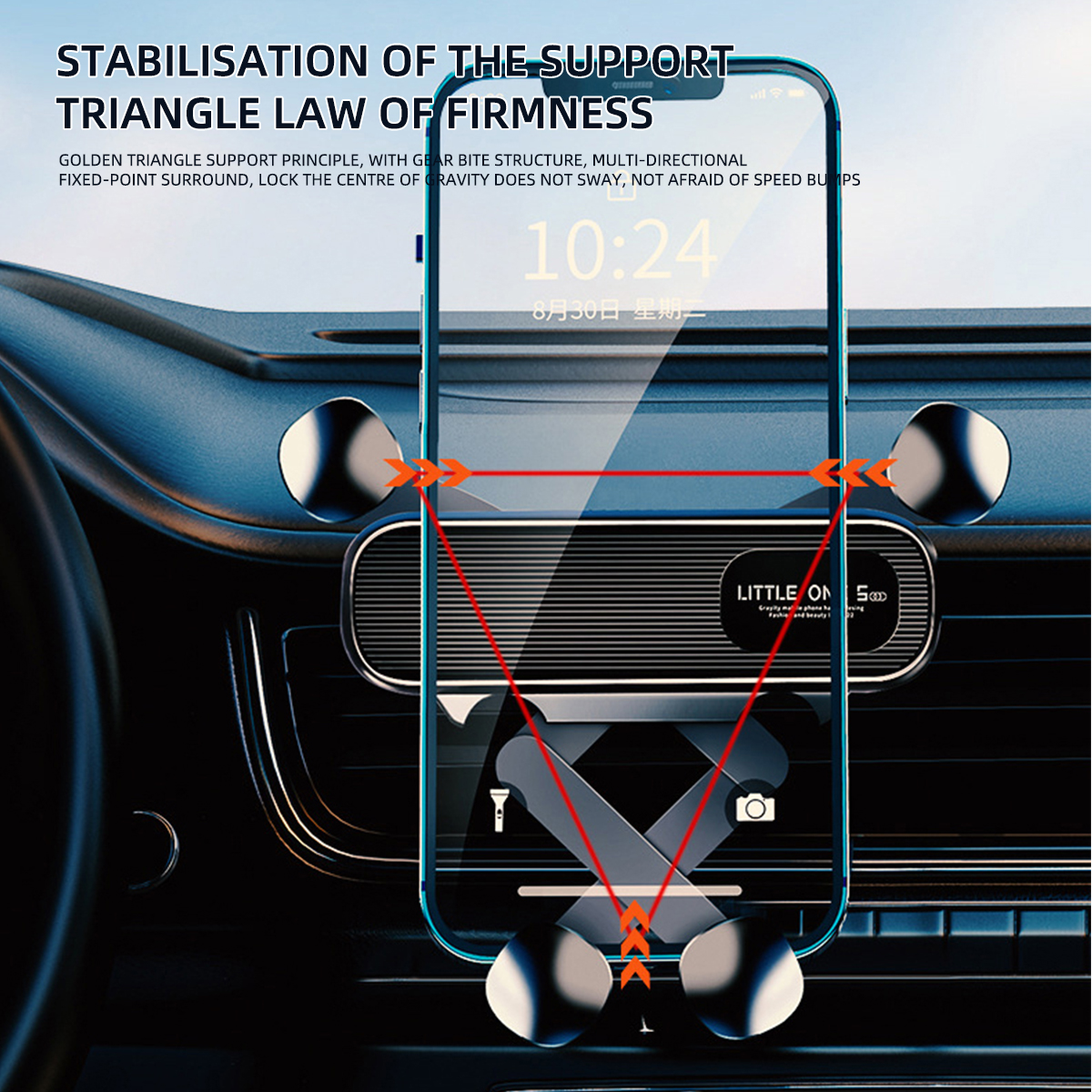 Gravity Car Phone Holder for 4.7-7 inch Mobile Phone Car Air Vent Phone Mount Universal Shockproof GPS Clip Smartphone Stand