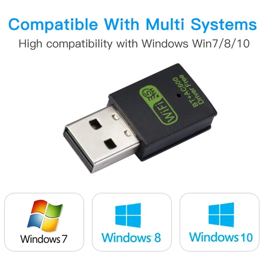 600Mbps USB WiFi Bluetooth Adapter Dual Band 2.4/5.8Ghz Wireless External Receiver Mini 150Mbps WiFi Dongle for Laptop/Desktop
