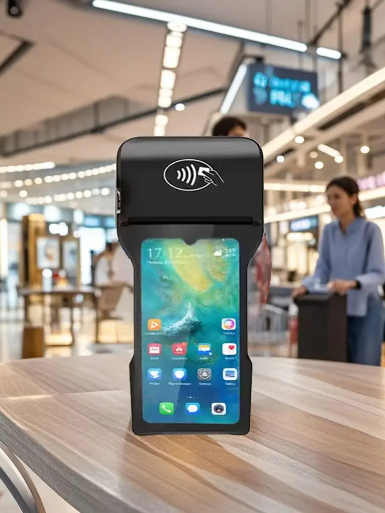 POS-терминал Handhe 6,26 дюйма Android 12 с принтером 58/80 мм, памятью 2G + 16G Loyverse Desktop POS 4G WIFI BT Connection 2D Scanne