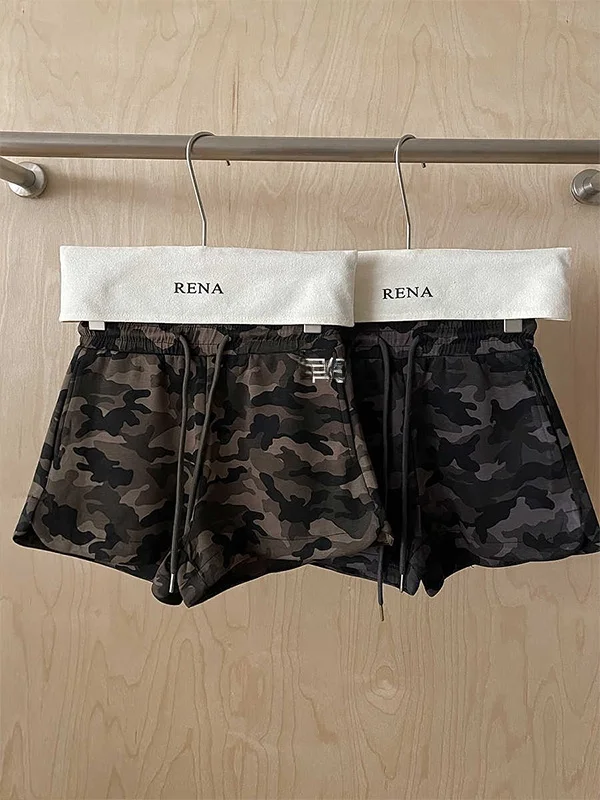 Millennial Trendy orties Comfortable Elastic Waist Corduroy Camouflage Retro Summer orts Women's Faion Casual Pants
