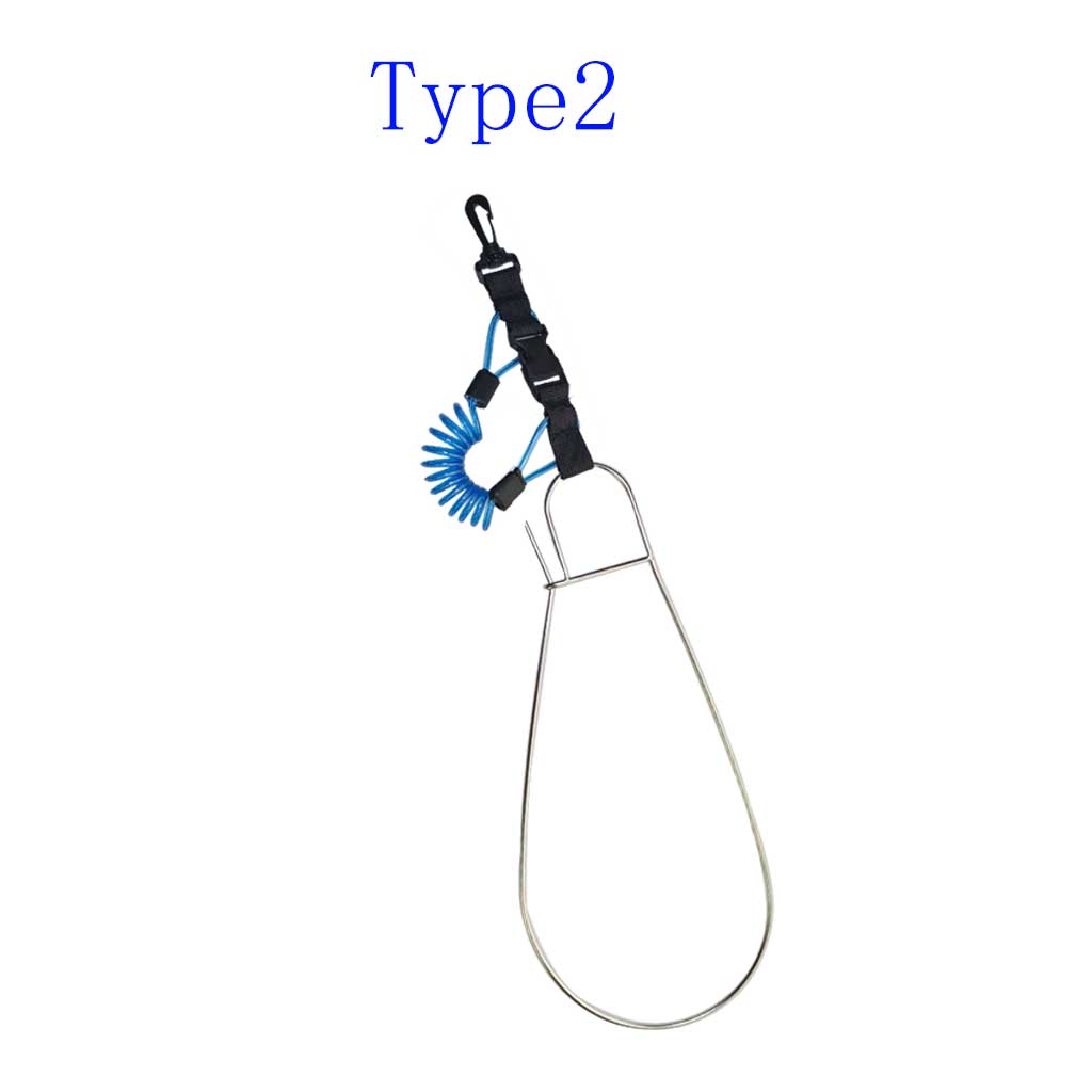 Super ปลาขนาดใหญ่ Stringer คลิปเหล็ก Core Lanyard Spearfishing เรือคายัคตกปลาดําน้ําปลาล็อคหัวเข็มขัด