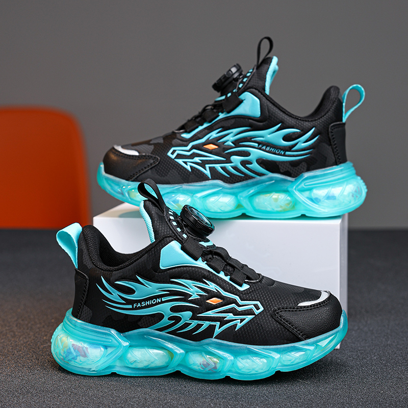 Mode Kinderschuhe Jungen Sneaker Drachen Print Kinder Sport Tennis Plattform Chunky Spring Outdoor Boy Schuhe Sneaker