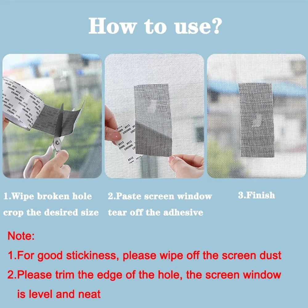 1PCS Easy-to-Apply Waterproof Window Screen Repair Tape – Keep Mosquitoes Out with Our Anti-Insect, Self-Adhesive Mesh Patch