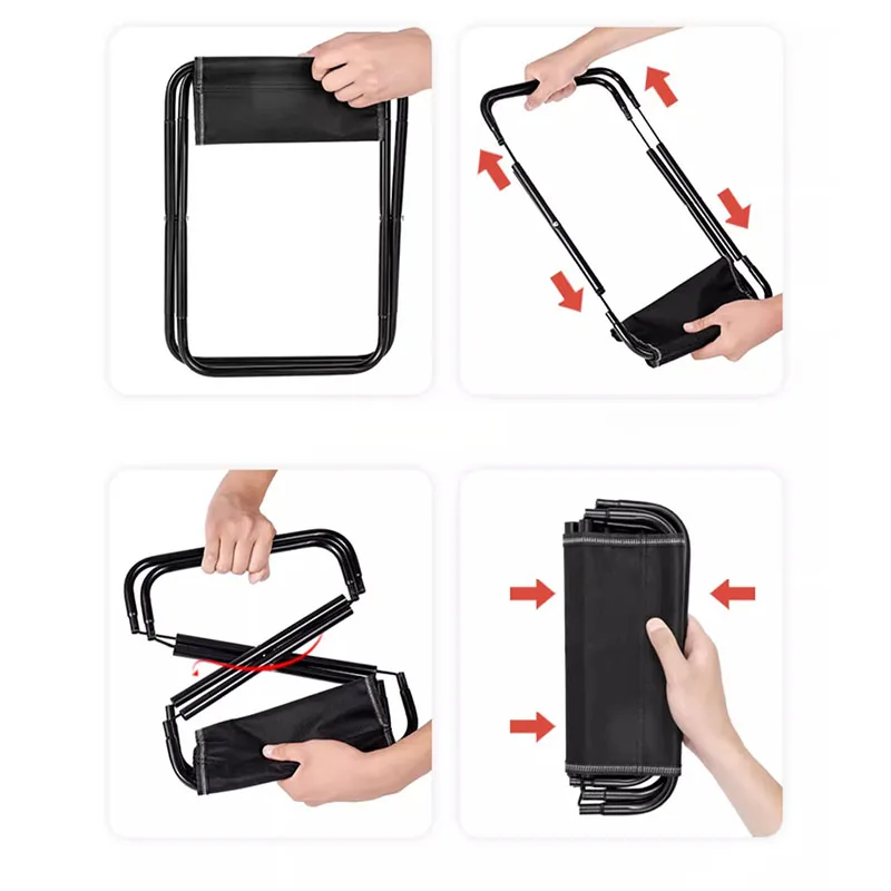Banco de silla plegable portátil, taburete de pesca, taburete de viaje para acampar, taburetes de caballo, tren, cola de metro, taburetes portátiles, herramienta para exteriores