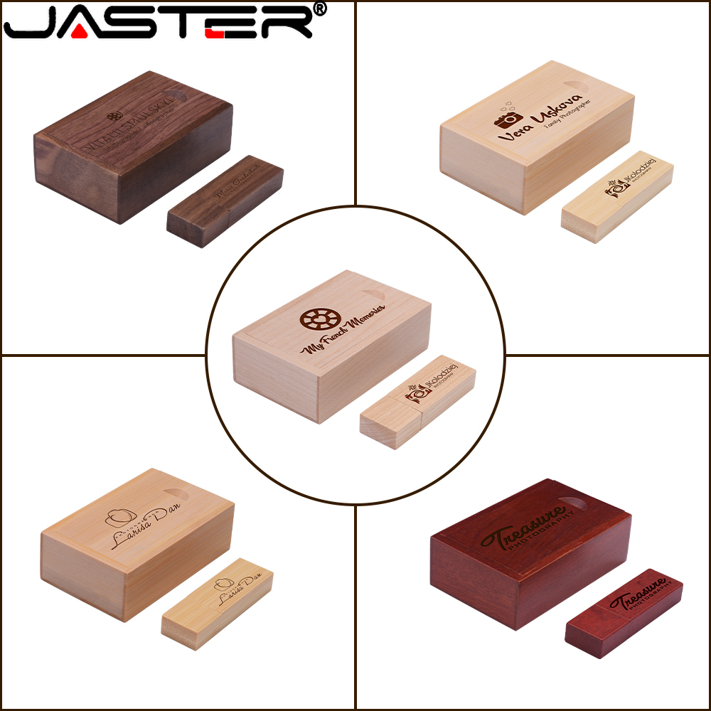 Unidad Flash USB 2,0 JASTER, memoria de madera de 128GB, 64GB, 32GB, unidad de bolígrafo de alta velocidad, logotipo personalizado gratis, 16GB, regalo creativo, memoria USB