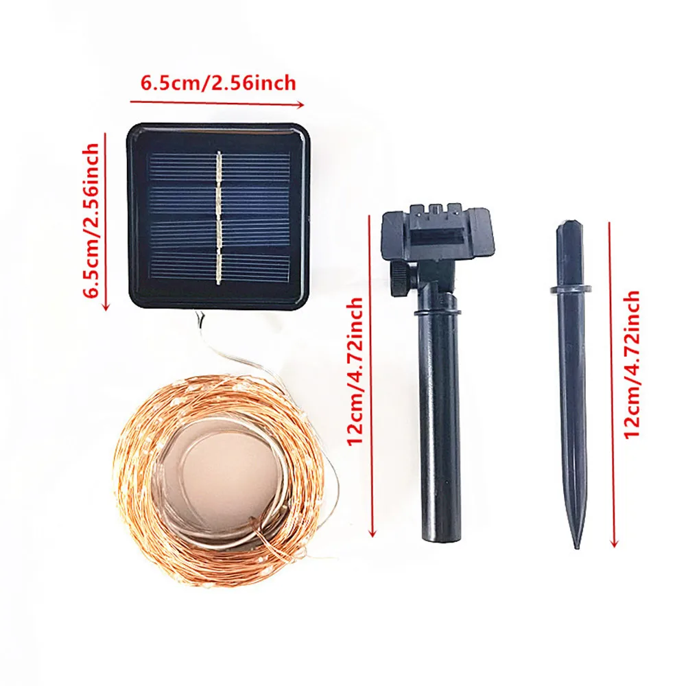 Luci da fata solari a LED per esterni Ghirlanda impermeabile per decorazioni da giardino 8 modalità Luce in filo di rame per Natale nel patio stradale