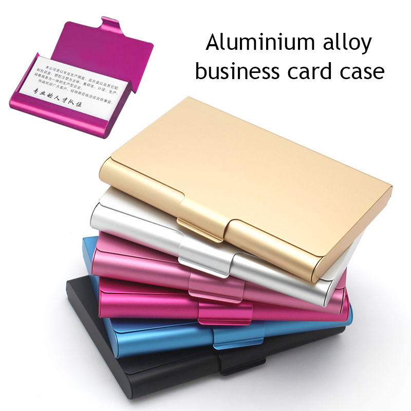 Sáng Tạo Thẻ Kinh Doanh Ốp Lưng Nhôm Hợp Kim Ngân Hàng Bus Tín Dụng ID Ví Name Card Giá Đỡ Kim Loại Hộp Đựng Thẻ Kim Loại ví