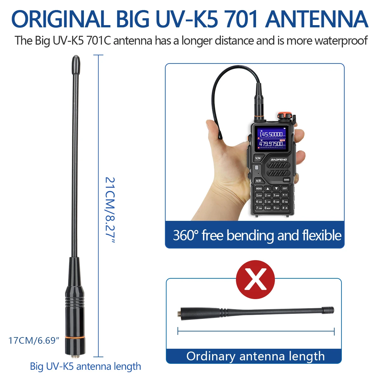 Baofeng UV-K5 Pro Air Band Walkie Talkie Langstrecken-Zwei-Wege-Amateurfunk drahtlose Kopier frequenz FM USB-Ladegerät wiederauf lad bares Radio