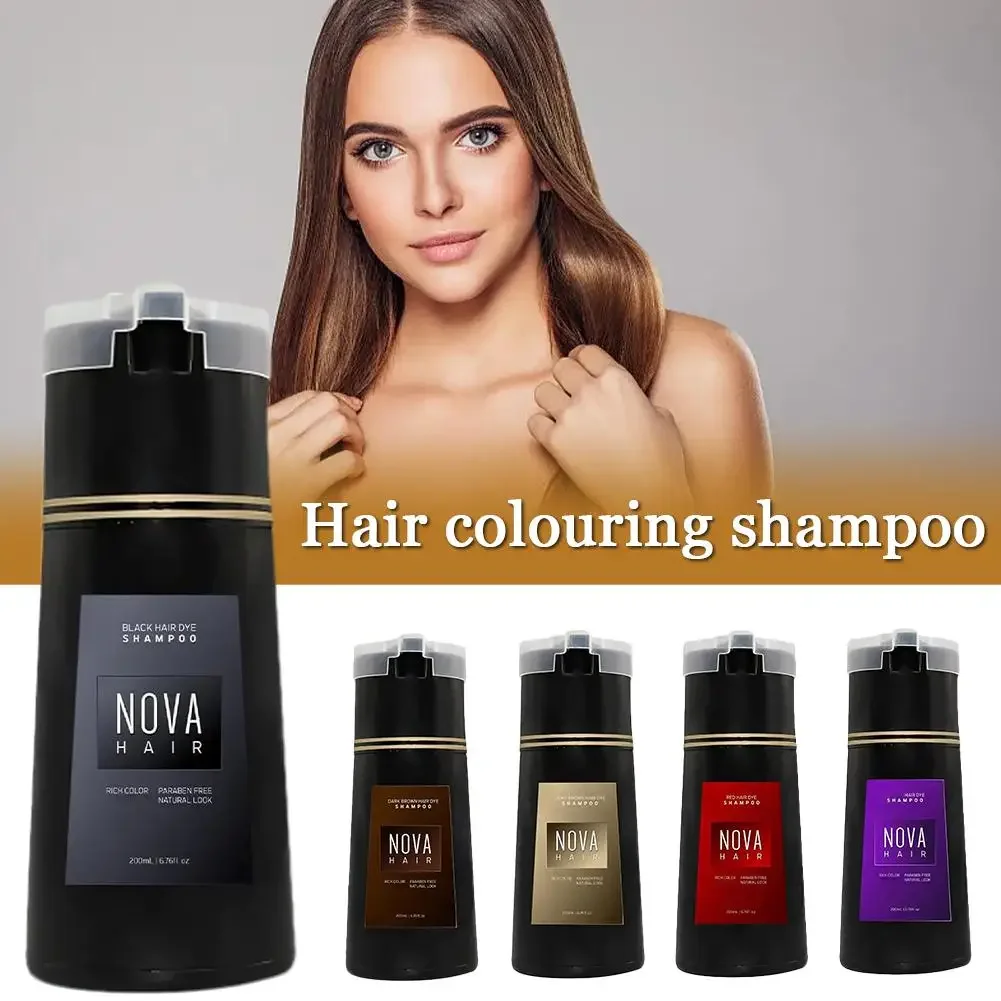 Nova Haarverven 3-in-1 Haarverzorging Shampoo Natuurlijk Snel Wit Haar Geverfd Zwart Haarverf Blijvend Gemak Mannen Vrouwen Haarverzorging