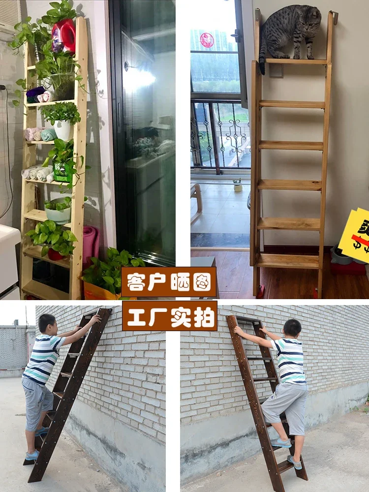 Scala per soffitta in legno per uso domestico per interni letto superiore e inferiore letto per madre-bambino a doppio strato scala per arrampicata decorazione multifunzionale