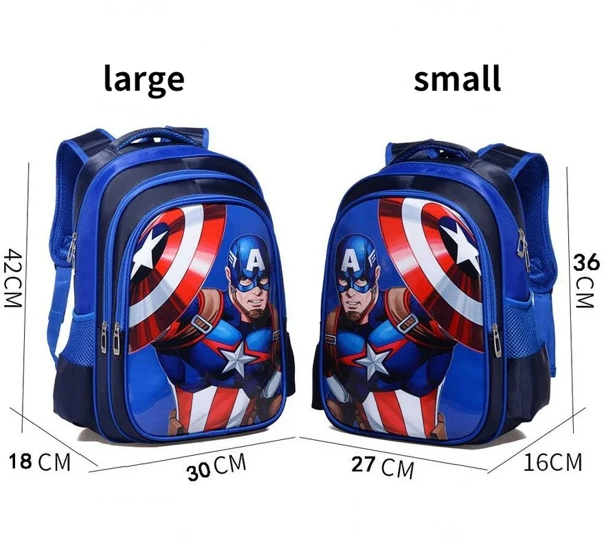 Рюкзак с героями аниме Marvel, Мстители, Железный человек, Капитан Америка, Детские рюкзаки с героями мультфильмов, Человек-паук, студенческий Водонепроницаемый школьный рюкзак