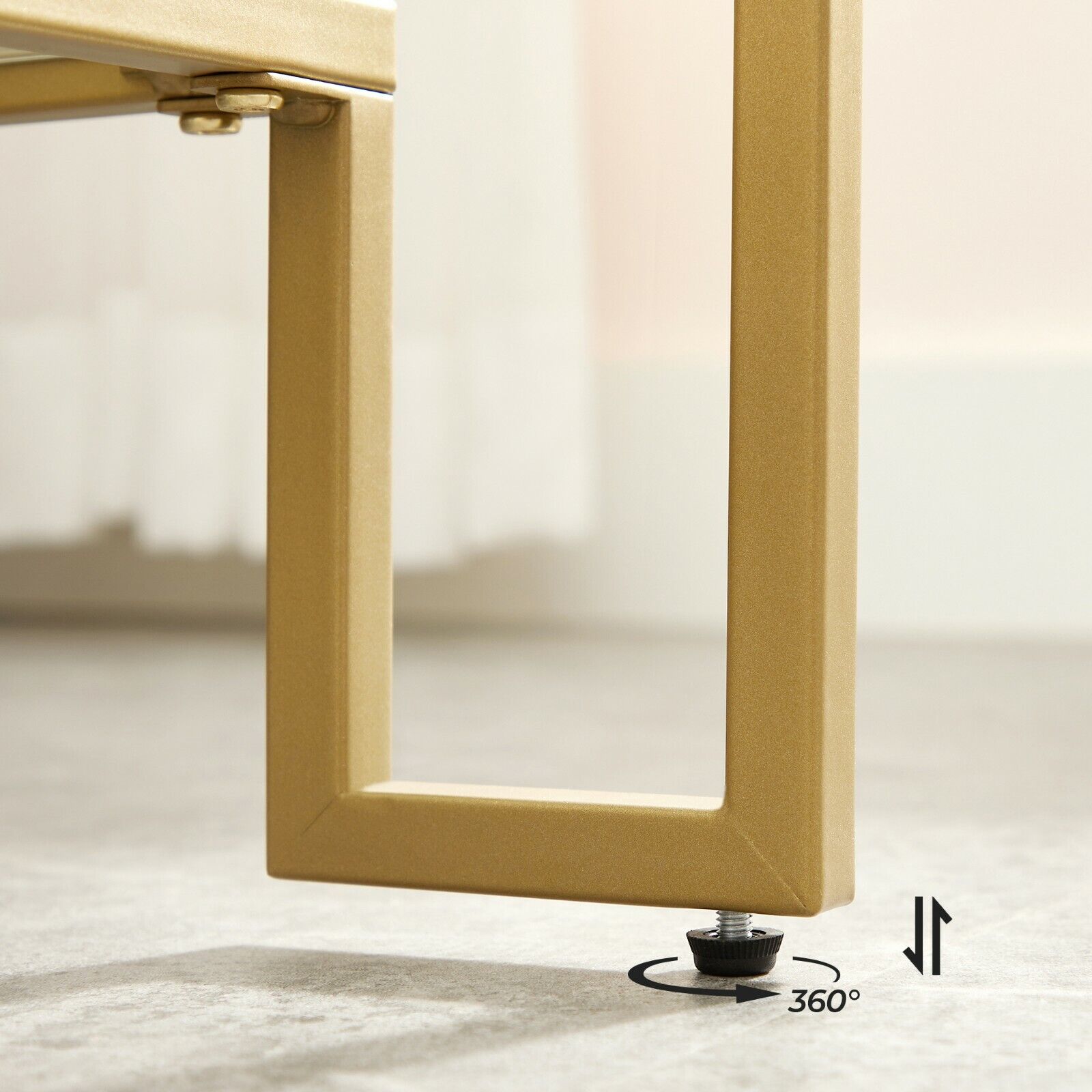 VASAGLE Table Basse, Table de Salon, 2 Niveaux en Verre trempé, Cadre en Acier, 100 x 55 x 45 cm, rectangulaire, décoration de Salon