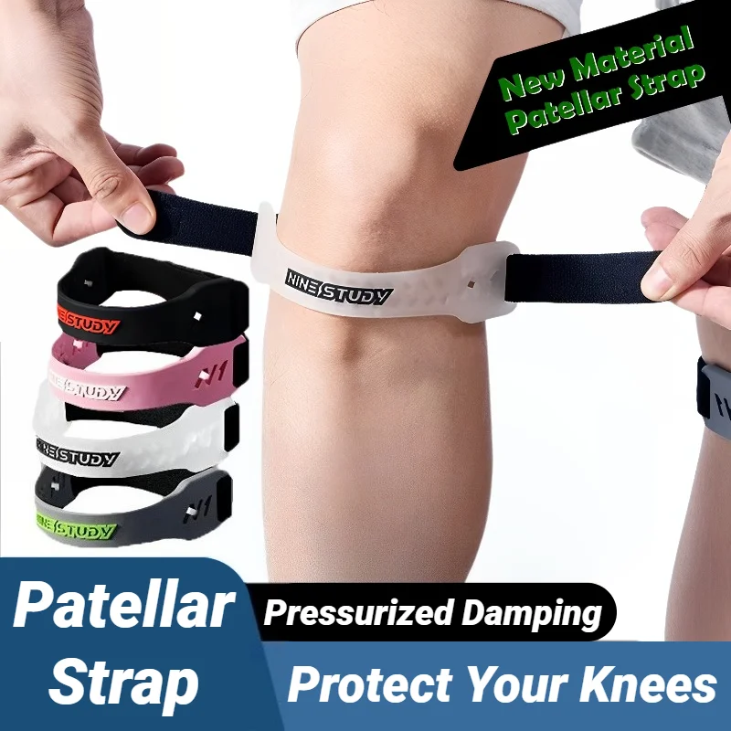 Ginocchio in PVC regolabile Fascia rotulea Supporto tendine Strape Brace Assorbimento degli urti Cinghia di compressione Cuscinetti Protezione sportiva