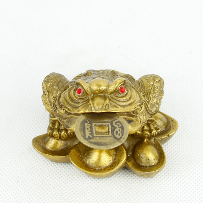 Home Feng Shui Lucky Charm Pure Copper Small Ingot Golden Toad Copper Golden Toad Copper Three-legged Toad Copper Golden Toad Or